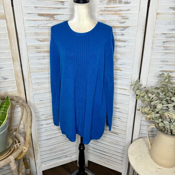 NWT SOFT SURROUNDINGS Women's XL Priscilla Knit Tunic Swing Sweater Royal Blue - Picture 15 of 15